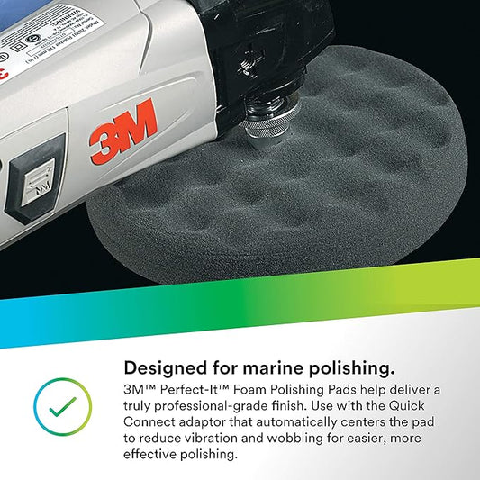 3M Perfect-It Foam Compounding Pad, 05707, 8 in, Hook & Loop Grip, Double-Sided, Polish Pad for Automotive, Professional-Grade Finish